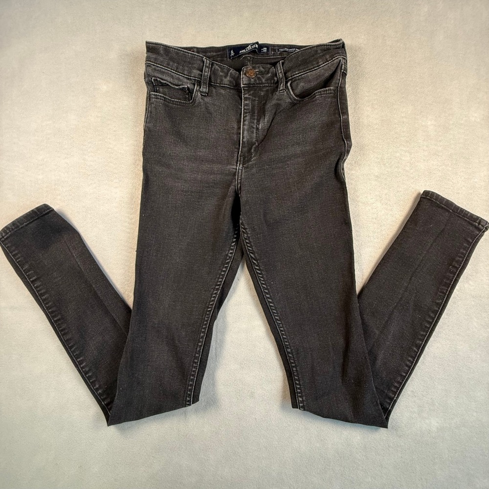 Hollister High-Rise Super Skinny Black Jeans W25 L32 Classic Stretch Denim